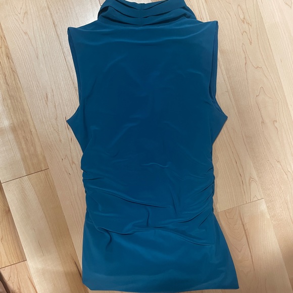 WHBM Blue Sleeveless Tie-Neck Blouse Top, size XXS - Picture 4 of 9